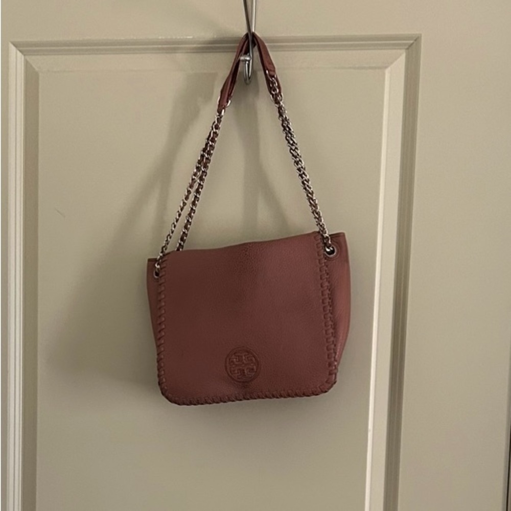 Tory Burch Brown Leather Chain Strap Shoulder Bag